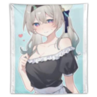 Imagem de LIEGBMEU Tapeçaria sexy de anime menina 127 x 152 cm arte de colcha de parede decoração de tapeçaria caprichosa AF167