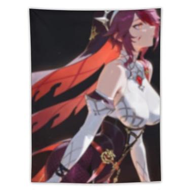 Imagem de LIEGBMEU Tapeçaria sexy de anime menina 152 x 203 cm arte de colcha de parede decoração de tapeçaria caprichosa AF101