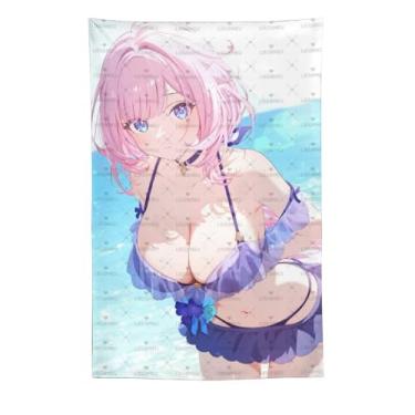 Imagem de LIEGBMEU Tapeçaria Pinup Girl Sexy Hot Anime Girl 152.4 cm x 228.6 cm Wall Quilt Art Whimsical Tapestry DecorationAa014