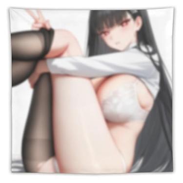 Imagem de LIEGBMEU Sexy Bikini Hot Anime Girl Tapeçaria 152.4 cm x 152.4 cm Interior Exterior Wall Quilt Art Decoração de Tapeçaria Caprichosa, AD10