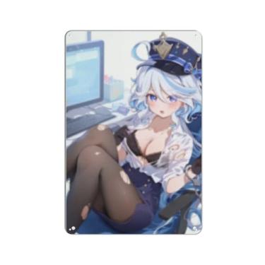 Imagem de Anime Sexy Bikini Hot Girl Pinup Girl Metal Tin Sign Wall Art Poster Decor for Home Bar Club Bedroom Bathroom Man Cave Otaku 20 x 30 cm, AN056