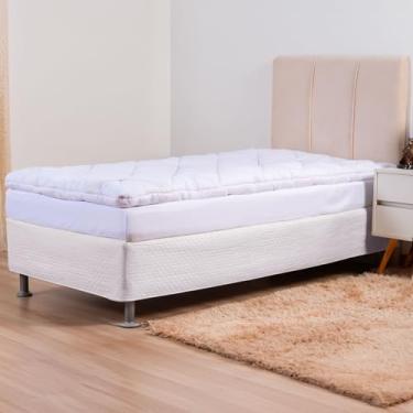 Imagem de Pillow Top Solteiro Percal 200 Fios 100% Algodão – Macio, Confortável, Lavável, com Elástico para Ajuste Ideal, Proteção e Durabilidade do Colchão, Para Pets e Crianças