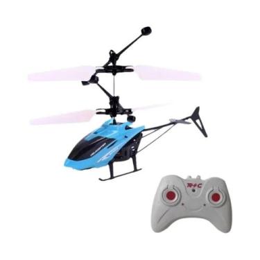 Imagem de Helicóptero De Controle Remoto Infantil Mini Aeronave Com Detecção De 