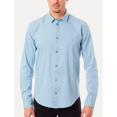 Imagem de Camisa Reserva Masculina Casual Enxuto Jeans Azul Claro-Masculino