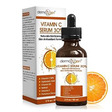 Imagem de Sérum 30% de vitamina C (2 Fl Oz) puro orgânico anti-rugas + ácido hialurônico + retinol + vitamina E + vitamina B, soro facial para antienvelhecimento, rugas e linhas finas.