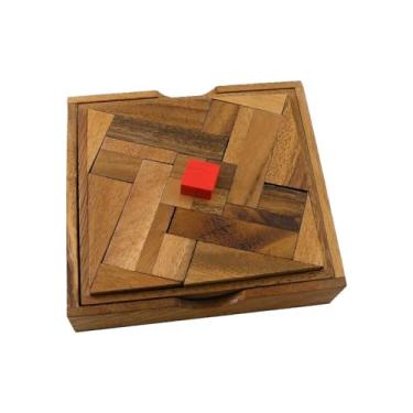 Imagem de Impossible Square Wooden Puzzle Brain Teaser