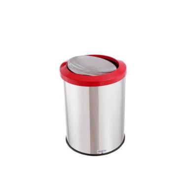Imagem de Lixeira Inox Basculante 30 Litros Tampa Flip Top Cesto Lixo - CCM, Ver