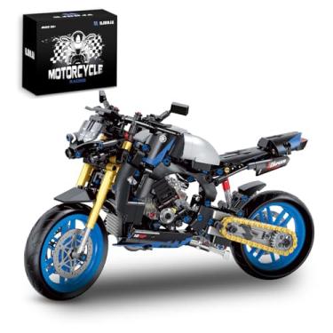 Imagem de MJDDJA Kits de montar Motrcycle 1:8, brinquedo de construção colecionável para adultos, aniversário de Natal, ideia de presente surpresa para adultos (YAMA)