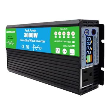 Imagem de 3000W DC 12V-72V Puro Sinus Wave Inverter Charger DC Entrada AC Saída 110V / 220V Solar Power Inverter Convertidor com 1 AC Saídas LCD Display,24V TO 110V