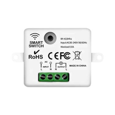 Imagem de Interruptor De Luz Com Controle Remoto Sem Fio RF433Mhz, Mini Painel D