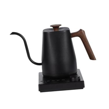 Imagem de Baoblaze Chaleira elétrica 0,8 L, 1000 W, prática, proteção contra fervura a seco, aquecimento rápido, aço inoxidável, para despejar café, ferver água quente, Grão de Madeira Preta