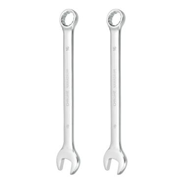 Imagem de HARFINGTON 2 peças chave de combinação 16 mm caixa métrica de 12 pontos e chave inglesa de extremidade dupla CR-V de extremidade aberta para reparo de máquinas de móveis de tubos automotivos, faça