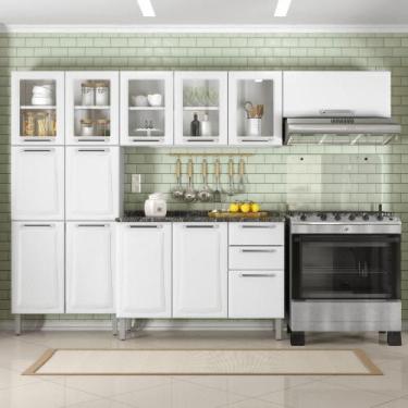 Imagem de Cozinha Completa Tarsila 280cm em Aço Branca com Vidro - Itatiaia