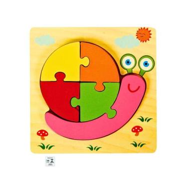 Imagem de Quebra Cabeca MDF Mini 6 Pecas Toymix Caracol 15x15x0,3cm Brinquedo Ed
