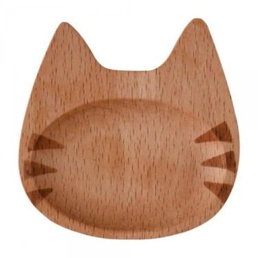 Imagem de Kit 2 Pratinhos Gato Madeira - Charme e Praticidade - CLINK
