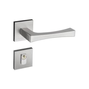 Imagem de Fechadura Vivaldi Cromado Acetinado Roseta Quadrada 40mm Pado Externa
