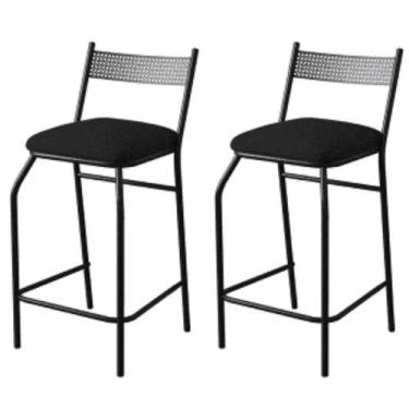 Imagem de Kit 2 Banquetas Gourmet Para Bancada Ou Cozinha Ibiza Preto - GAT MAGA