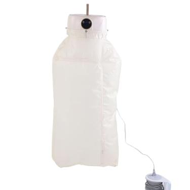 Imagem de Asixxsix Secador de Roupas Portáteis, Secador de Lavanderia de Baixo Ruído de 600W Com Timer Ajustável e Controle Remoto, Máquina de Secagem Elétrica Dobrável Com Bolsa Seca para Casa (Plugue da UE