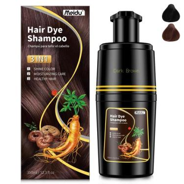Imagem de Shampoo de tintura de cabelo MEIDU 3 em 1 preto para mulheres e homens