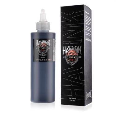 Imagem de Tinta de tatuagem HAWINK preta 240 mL (8 onças) para veganos TI203-240