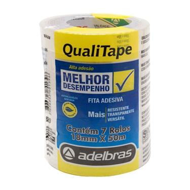 Imagem de Fita adesiva Qualitape 18mmx50m c/ 7 rolos - Adelbras
