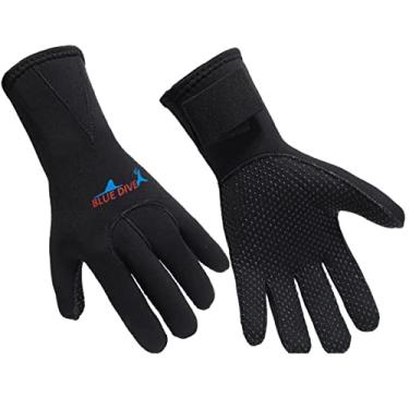 Imagem de EXCEREY Luvas de mergulho de surf de 3 mm, luvas flutuantes, luvas de natação, neoprene, antiderrapante, luvas de mergulho (preto, tamanho GG)