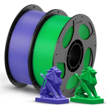 Imagem de ANYCUBIC Pacote de filamento PETG de 1,75 mm, filamento de impressora 3D, precisão dimensional +/- 0,02 mm, resistência excepcional, carretel reutilizável de 1 kg, 2 kg verde + roxo