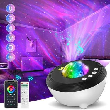 Imagem de Projetor De Luz Com Controle Remoto E Alto-falante Bluetooth Led Star Sky Night Light Com Design De Temporizador Para Festa De Música Sensorial