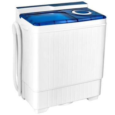 Imagem de Máquina de lavar roupa Giantex semiautomática Twin Tub 12kg/5,5kg