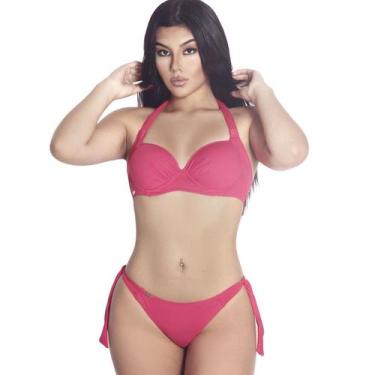 Imagem de Biquíni meia taça e calcinha empina bumbum de amarrar - Estigma, M, Pi