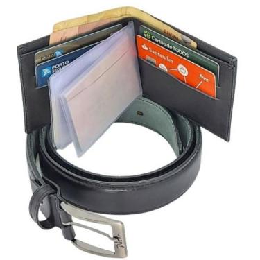 Imagem de Combo Cinto Masculino E Carteira Social Linha Esporte Fino Couro - Pis