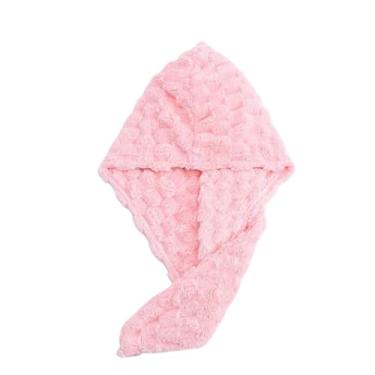 Imagem de Toalha Grossa Mágica Para Cabelo Secar Rápido Touca Banho microfibra (novo rosa)