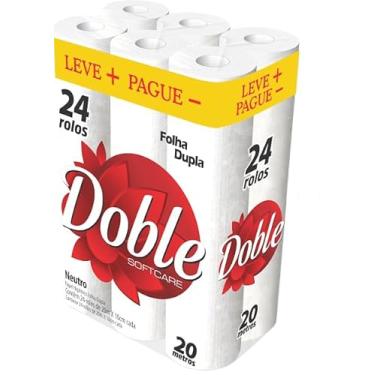 Imagem de Doble Papel Higiênico Folha Dupla, 24 rolos de 20 metros