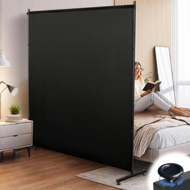 Imagem de Divisor de quarto, tela grande de privacidade de painel único de 185 x 190 cm com pés ajustáveis, tecido espesso, parede divisória independente para separação de cômodos, separador de sala para