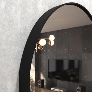 Imagem de Espelho de Corpo Inteiro Oval 110x50cm - Moldura em Alumínio Resistente, Inclinação Ajustável 15-45°(OVAL PRETO)