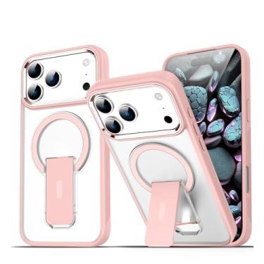 Imagem de LYJSMGZ Capa magnética para Iphone17pro Max/17/17Pro/17Air, evita impressões digitais ocultas com suporte para câmera, proteção surround à prova de choque, rosa, 17Air