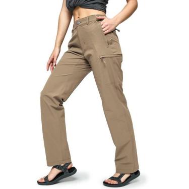 Imagem de Calças de caminhada MIER femininas Quick Dry Cargo, leves, cáqui