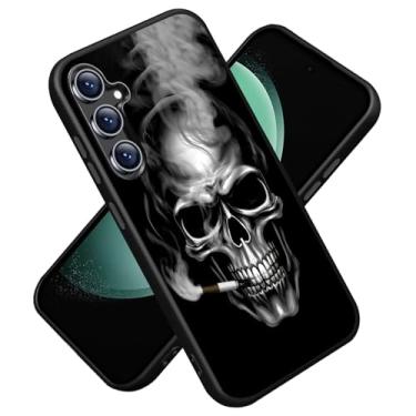 Imagem de ZXHSBROK Capa para Samsung Galaxy S24 FE, silicone fino premium com [forro de microfibra macio antiarranhões] capa protetora à prova de choque para Samsung Galaxy S24 FE 5G de 6,7 polegadas, caveira