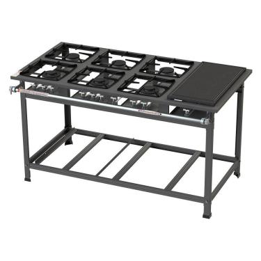 Imagem de Fogão Industrial Itajobi 6 Bocas Alta Pressão com Chapa Ativo P7