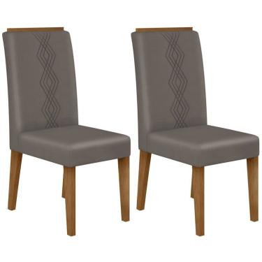 Imagem de Kit 2 Cadeiras De Jantar 27658 Freijo Veludo Lunar DJ Moveis