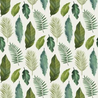 Imagem de ESSMOKO Papel de parede folha fresca PVC autoadesivo adesivos de parede para sala de estar, quarto, entrada, dormitório, loja, armário renovação, papel de parede verde vibrante 45 * 600 cm