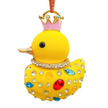 Imagem de HEYINSHEN Ornamento de Natal de pato amarelo para árvore de Natal infantil 2025 Haning de pato de borracha com strass, presentes de lembrança de Natal para meninas, meninos, filhas, filhos, artigos de