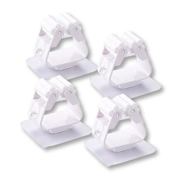 Imagem de Kit 4 Suportes de Parede para Vassouras, Rodos e Acessórios de Limpeza Sem Furos (Branco)