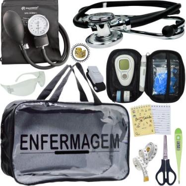 Imagem de Kit Enfermagem + Aparelho Medidor Glicose Completo Premium - Love Saud