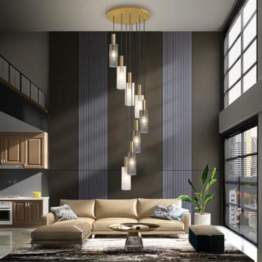 Imagem de E27 Lustre de Metal Passarela Escada Luz Pendente Industrial Preto Gaiola Abajur Altura Ajustável Lâmpada Pendurada Decoração Sala de Estar Villa Cozinha Ilha Restaurante Luz de Teto (8