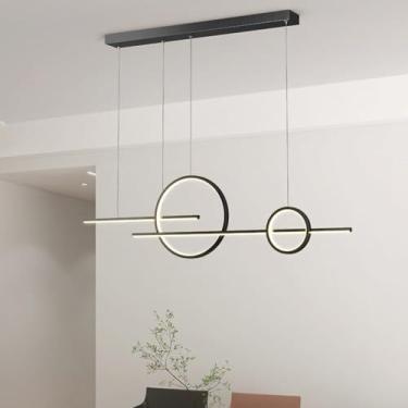Imagem de Anel Criativo Lustre Moderno Simples Atmosfera Pendente Luz Minimalista Mesa de Jantar Luz Pendurada para Cozinha Ilha Sala de Estar Quarto Cabeceira Sala de Jantar Corredor Luminária de Tet