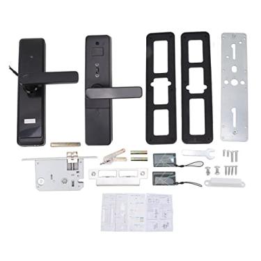 Imagem de Fechadura de porta inteligente Fechadura de impressão digital eletrônica totalmente automática anti-roubo Fechadura de impressão digital de entrada sem chave segura de segurança