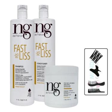 Imagem de NG De France Fast Liss Kit shampoo+cond.1 Lt + Máscara 500gr