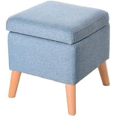 Imagem de Banqueta dobrável para os pés, banco de pés otomano, banco de sapatos de madeira maciça, caixa de armazenamento moderna, simplicidade, multifuncional, sala de estar, banquinho de sofá, banco de