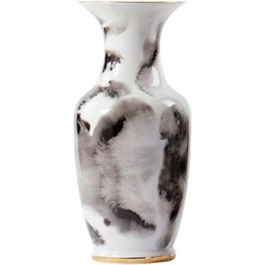 Imagem de LIFOND Vaso de flores, vaso de flores, vaso de cerâmica feito à mão, pintura com tinta criativa, artigos de flores decorativos, presente de ornamentos de cerâmica chinesa, para amigos, vasos de flores